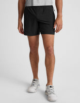 black men's 7" inseam lightweight shorts with pockets.